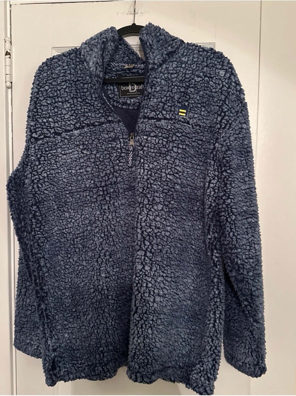 boxercraft Navy Sherpa Quarter-Zip Pullover Jacket